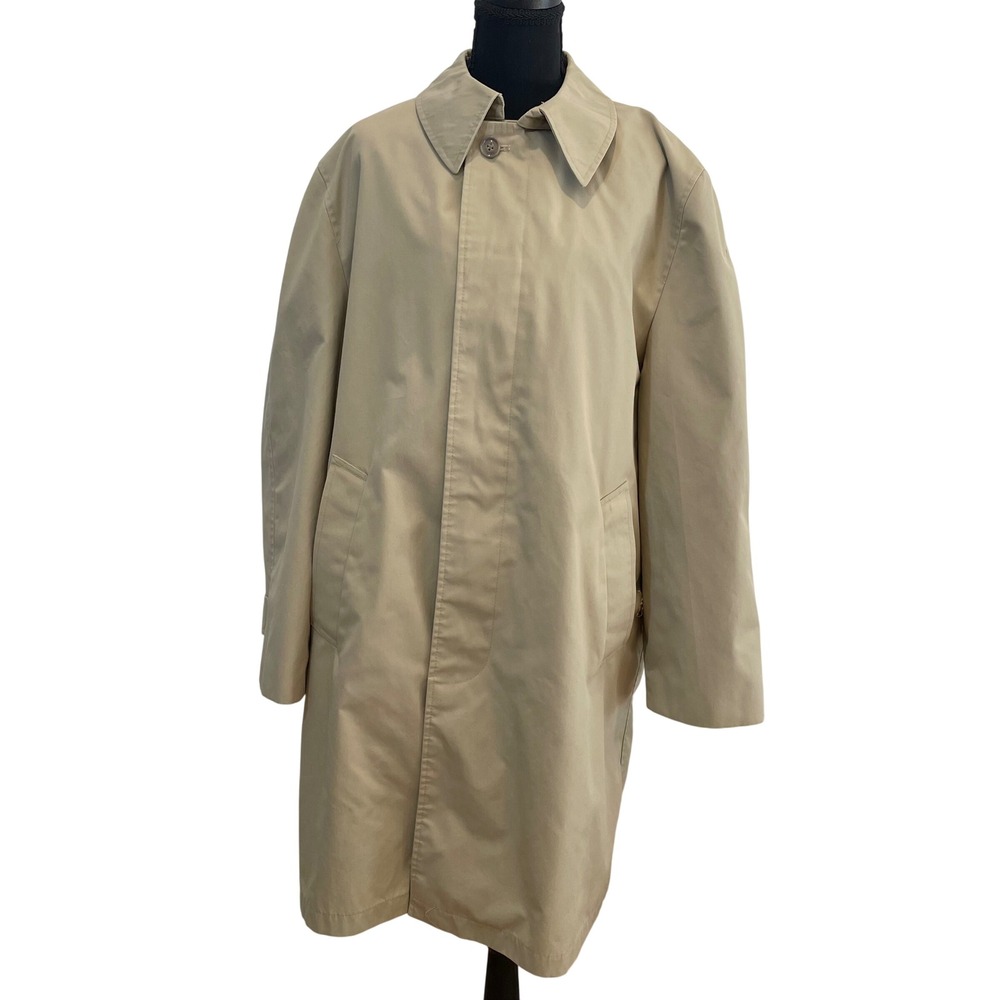 Vintage PRINCIPE British Tan‎ Trench Coat Classic Plaid Lined Mens Large/XL ?